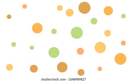 Many Stylish, Modern Classy and Good Looking Green, Orange, Pink and Brown Bubbles of Different Size on White Background