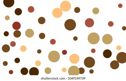 Many Stylish, Modern Classy and Good Looking Orange, Wine Red, Dark Green and Grey Bubbles of Different Size on White Background