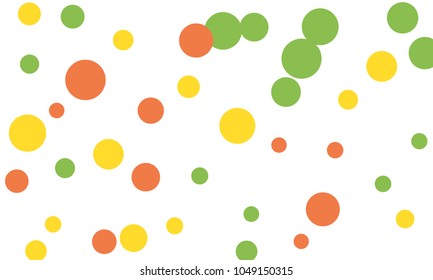 Many Stylish, Modern Classy and Good Looking Green, Yellow and Red Bubbles of Different Size on White Background