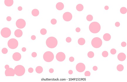 Many Stylish, Modern Classy and Good Looking Light Pink Bubbles of Different Size on White Background