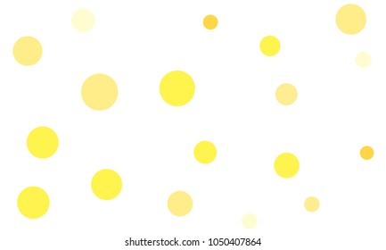 Many Stylish, Modern Classy and Good Looking Yellow Bubbles of Different Size on White Background