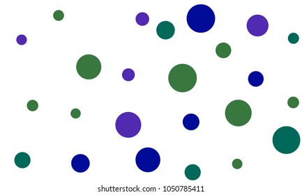 Many Stylish, Modern Classy and Good Looking Blue, Violet and Green Bubbles of Different Size on White Background