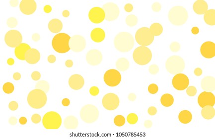 Many Stylish, Modern Classy and Good Looking Yellow Bubbles of Different Size on White Background