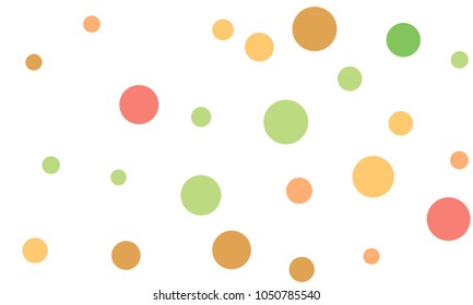 Many Stylish, Modern Classy and Good Looking Green, Brown, Pink and Orange Bubbles of Different Size on White Background