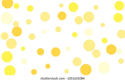 Many Stylish, Modern Classy and Good Looking Yellow Bubbles of Different Size on White Background