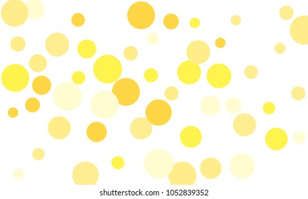 Many Stylish, Modern Classy and Good Looking Yellow Bubbles of Different Size on White Background