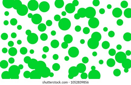 Many Stylish, Modern Classy and Good Looking Green Bubbles of Different Size on White Background