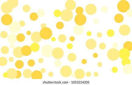 Many Stylish, Modern Classy and Good Looking Yellow Bubbles of Different Size on White Background