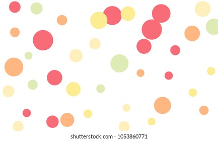Many Stylish, Modern Classy and Good Looking Pink, Orange and Green Bubbles of Different Size on White Background