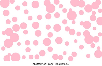Many Stylish, Modern Classy and Good Looking Light Pink Bubbles of Different Size on White Background