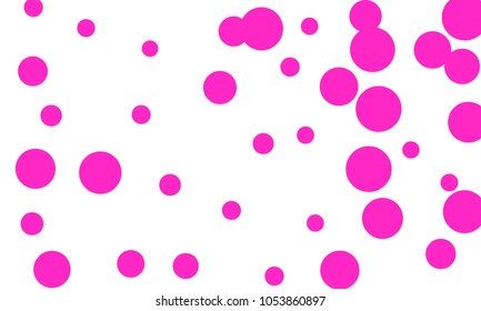 Many Stylish, Modern Classy and Good Looking Pink Bubbles of Different Size on White Background