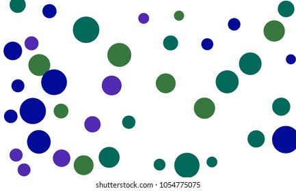 Many Stylish, Modern Classy and Good Looking Blue, Violet and Green Bubbles of Different Size on White Background