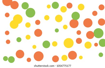 Many Stylish, Modern Classy and Good Looking Green, Yellow and Red Bubbles of Different Size on White Background