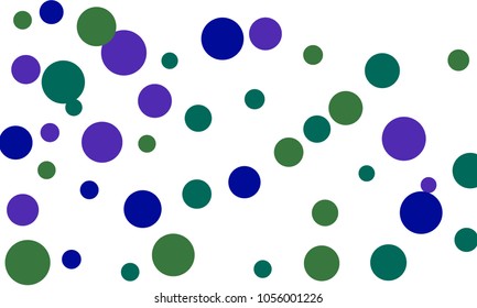 Many Stylish, Modern Classy and Good Looking Blue, Violet and Green Bubbles of Different Size on White Background