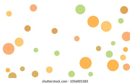 Many Stylish, Modern Classy and Good Looking Green, Orange, Pink and Brown Bubbles of Different Size on White Background