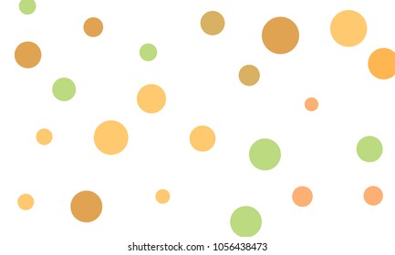 Many Stylish, Modern Classy and Good Looking Green, Orange, Pink and Brown Bubbles of Different Size on White Background
