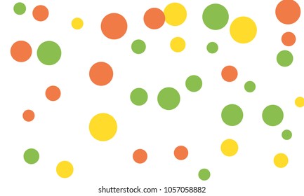 Many Stylish, Modern Classy and Good Looking Green, Yellow and Red Bubbles of Different Size on White Background
