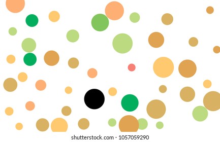 Many Stylish, Modern Classy and Good Looking Green, Brown, Pink and Orange Bubbles of Different Size on White Background