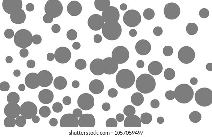 Many Stylish, Modern Classy and Good Looking Grey Bubbles of Different Size on White Background
