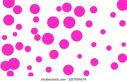 Many Stylish, Modern Classy and Good Looking Pink Bubbles of Different Size on White Background