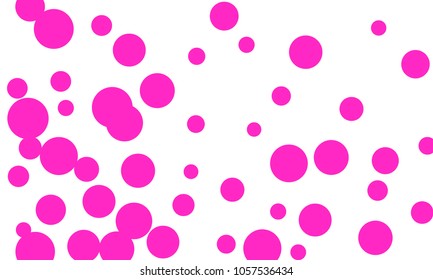 Many Stylish, Modern Classy and Good Looking Pink Bubbles of Different Size on White Background