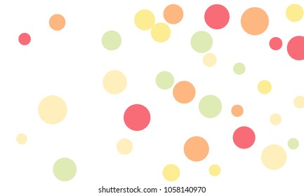 Many Stylish, Modern Classy and Good Looking Pink, Orange and Green Bubbles of Different Size on White Background