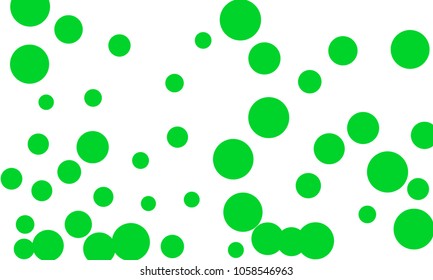 Many Stylish, Modern Classy and Good Looking Green Bubbles of Different Size on White Background