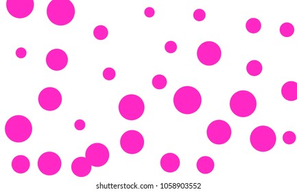 Many Stylish, Modern Classy and Good Looking Pink Bubbles of Different Size on White Background