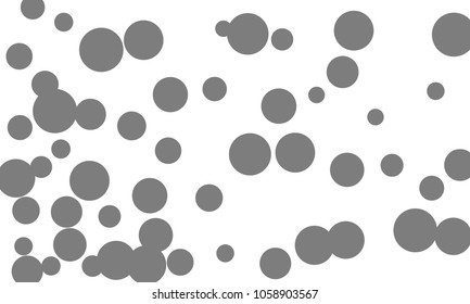 Many Stylish, Modern Classy and Good Looking Grey Bubbles of Different Size on White Background