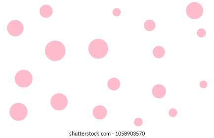 Many Stylish, Modern Classy and Good Looking Light Pink Bubbles of Different Size on White Background