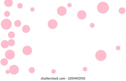 Many Stylish, Modern Classy and Good Looking Light Pink Bubbles of Different Size on White Background