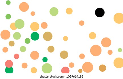 Many Stylish, Modern Classy and Good Looking Green, Brown, Pink and Orange Bubbles of Different Size on White Background