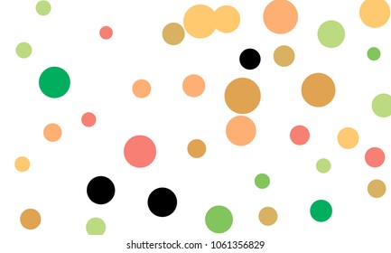Many Stylish, Modern Classy and Good Looking Green, Brown, Pink and Orange Bubbles of Different Size on White Background