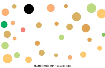 Many Stylish, Modern Classy and Good Looking Green, Brown, Pink and Orange Bubbles of Different Size on White Background