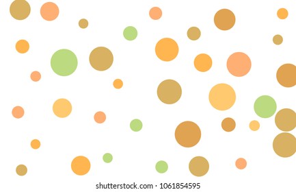 Many Stylish, Modern Classy and Good Looking Green, Orange, Pink and Brown Bubbles of Different Size on White Background