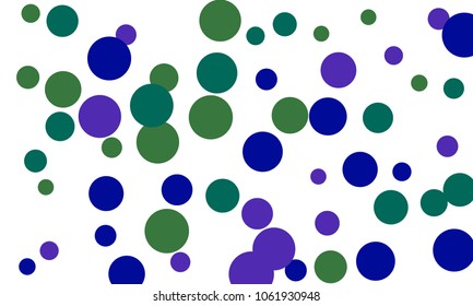 Many Stylish, Modern Classy and Good Looking Blue, Violet and Green Bubbles of Different Size on White Background