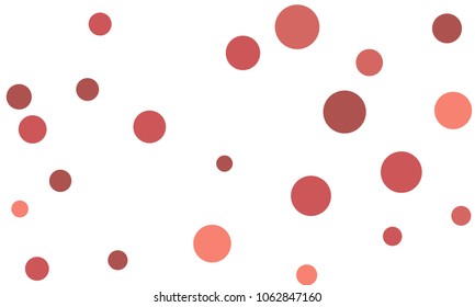 Many Stylish, Modern Classy and Good Looking Pink and Wine Red Bubbles of Different Size on White Background