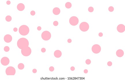Many Stylish, Modern Classy and Good Looking Light Pink Bubbles of Different Size on White Background