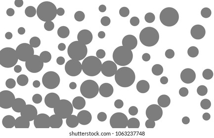 Many Stylish, Modern Classy and Good Looking Grey Bubbles of Different Size on White Background