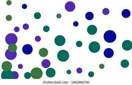 Many Stylish, Modern Classy and Good Looking Blue, Violet and Green Bubbles of Different Size on White Background