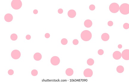 Many Stylish, Modern Classy and Good Looking Light Pink Bubbles of Different Size on White Background