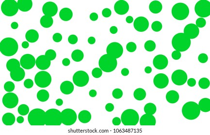 Many Stylish, Modern Classy and Good Looking Green Bubbles of Different Size on White Background