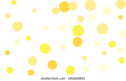 Many Stylish, Modern Classy and Good Looking Yellow Bubbles of Different Size on White Background
