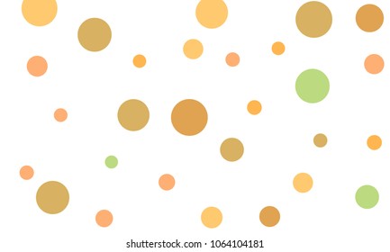 Many Stylish, Modern Classy and Good Looking Green, Orange, Pink and Brown Bubbles of Different Size on White Background