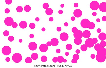Many Stylish, Modern Classy and Good Looking Pink Bubbles of Different Size on White Background