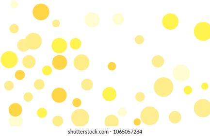 Many Stylish, Modern Classy and Good Looking Yellow Bubbles of Different Size on White Background