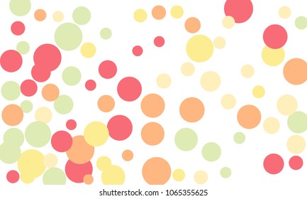 Many Stylish, Modern Classy and Good Looking Pink, Orange and Green Bubbles of Different Size on White Background