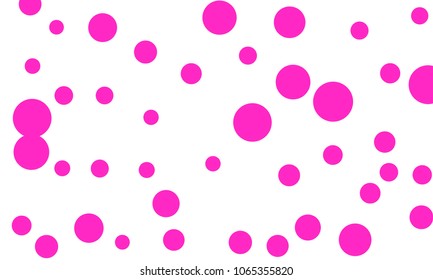 Many Stylish, Modern Classy and Good Looking Pink Bubbles of Different Size on White Background