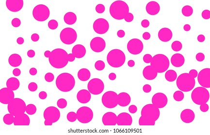 Many Stylish, Modern Classy and Good Looking Pink Bubbles of Different Size on White Background