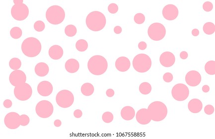 Many Stylish, Modern Classy and Good Looking Light Pink Bubbles of Different Size on White Background